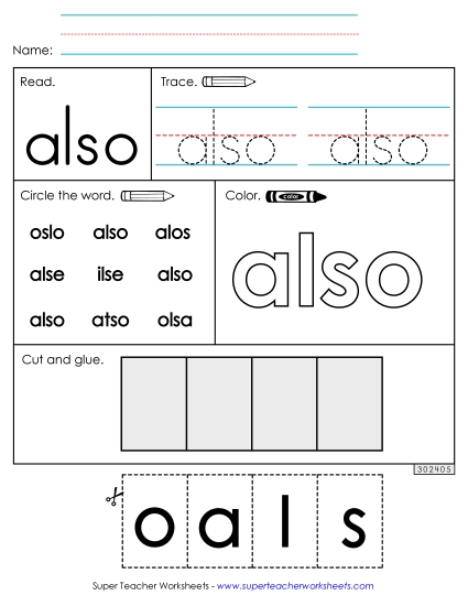 Worksheet 2: Also