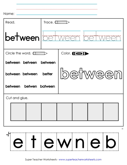 Worksheet 2: Between Worksheet 2: Between