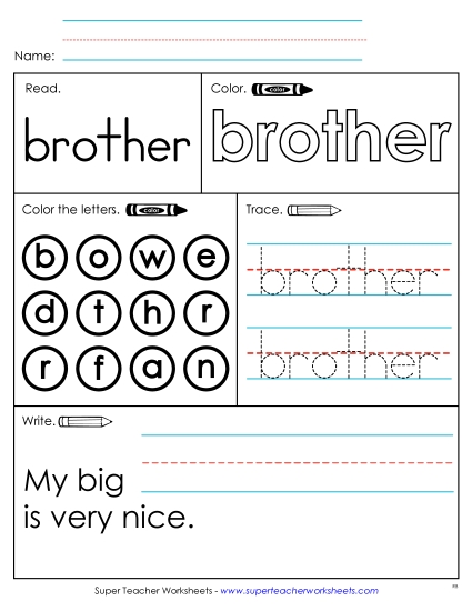 Worksheet 2: Brother Worksheet 2: Brother