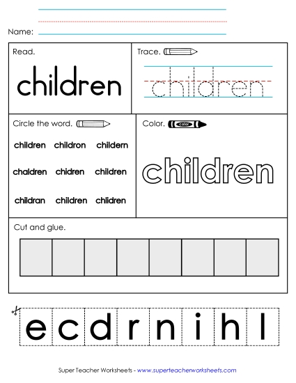 Worksheet 2: Children Worksheet 2: Children