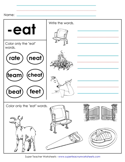 Worksheets - Worksheet 2 (-eat Words) Worksheets - Worksheet 2 (-eat Words)