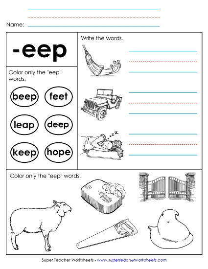 Worksheets - Worksheet 2 (-eep Words) Worksheets - Worksheet 2 (-eep Words)