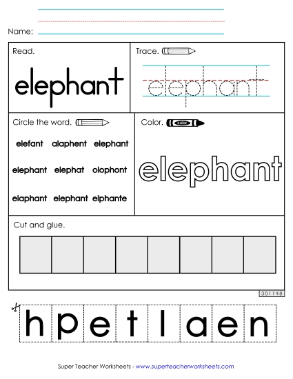 Worksheet 2: Elephant Worksheet 2: Elephant