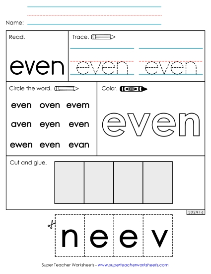 Worksheet 2: Even Worksheet 2: Even