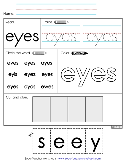 Worksheet 2: Eyes Worksheet 2: Eyes