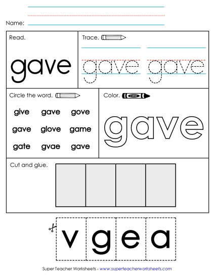 Worksheet 2: Gave Worksheet 2: Gave