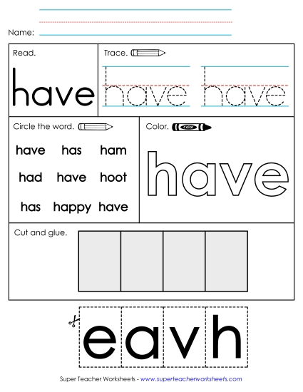 Worksheet 2: Have Worksheet 2: Have