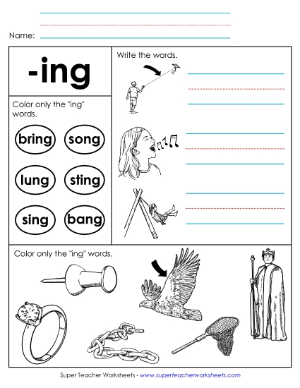 Worksheets - Worksheet 2 (-ing Words)