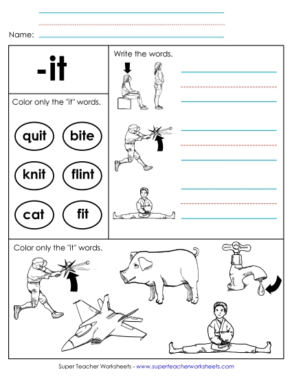 Worksheets - Worksheet 2 (-it Words) Worksheets - Worksheet 2 (-it Words)