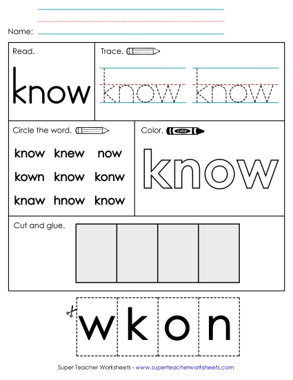 Worksheet 2: Know Worksheet 2: Know