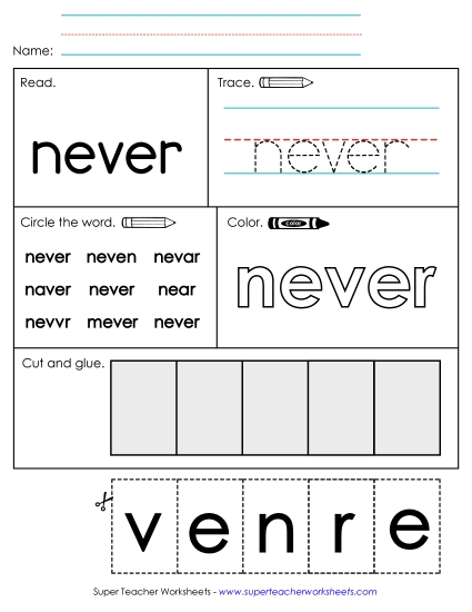 Worksheet 2: Never Worksheet 2: Never