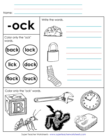 Worksheets - Worksheet 2 (-ock Words) Worksheets - Worksheet 2 (-ock Words)