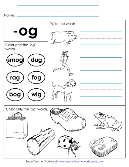 Worksheets - Worksheet 2 (-og Words)