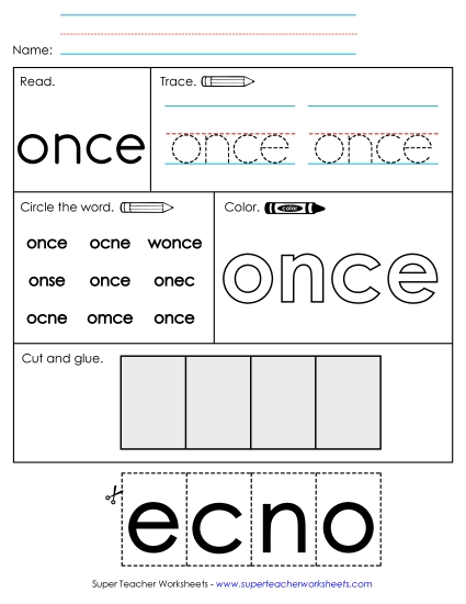 Worksheet 2: Once Worksheet 2: Once