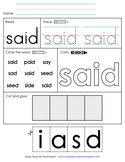 Worksheet 2: Said Worksheet 2: Said