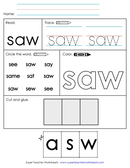 Worksheet 2: Saw Worksheet 2: Saw