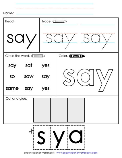 Worksheet 2: Say Worksheet 2: Say