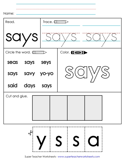 Worksheet 2: Says Worksheet 2: Says