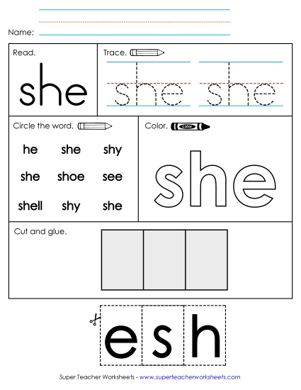 Worksheet 2: She Worksheet 2: She