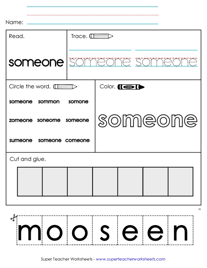 Worksheet 2: Someone Worksheet 2: Someone
