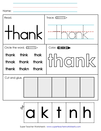 Worksheet 2: Thank Worksheet 2: Thank