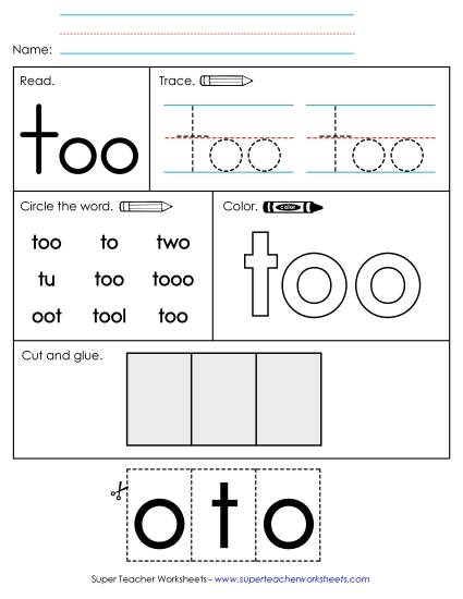 Worksheet 2: Too Worksheet 2: Too