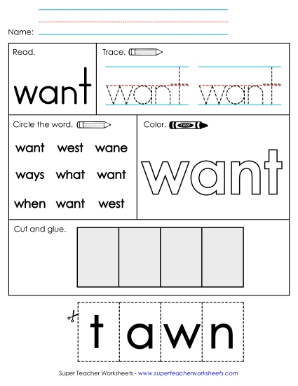Worksheet 2: Want Worksheet 2: Want