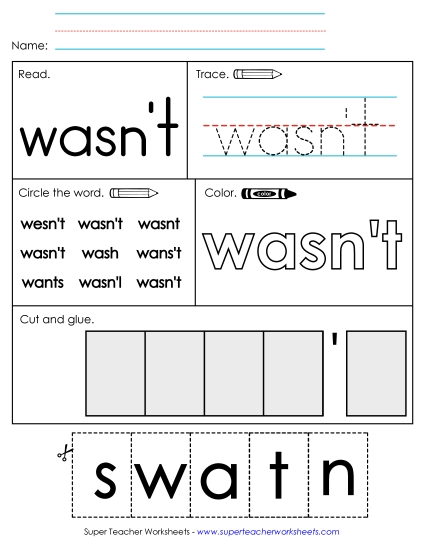 Worksheet 2: Wasn't Worksheet 2: Wasn't