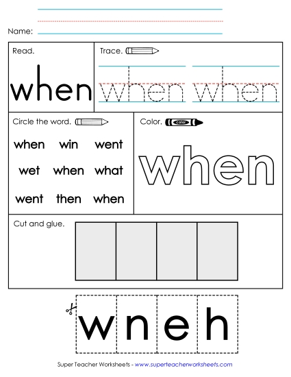 Worksheet 2: When Worksheet 2: When