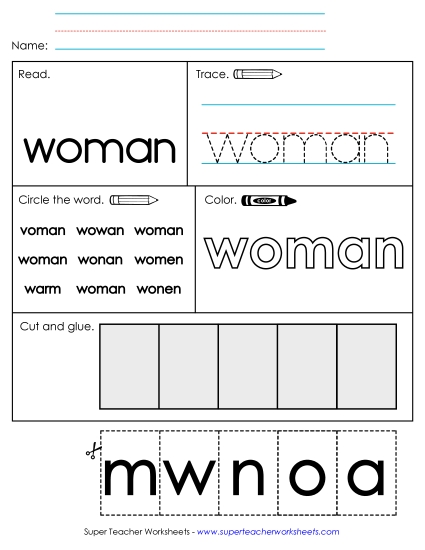 Worksheet 2: Woman Worksheet 2: Woman