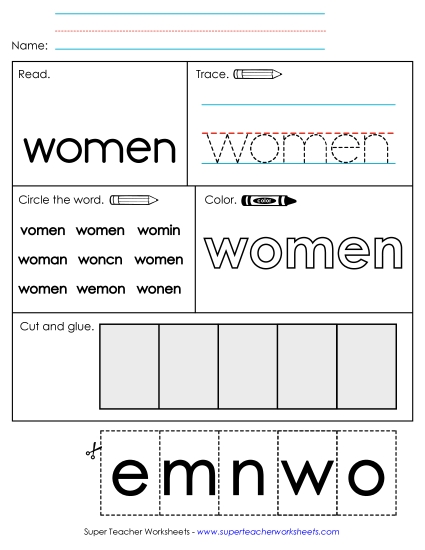 Worksheet 2: Women Worksheet 2: Women