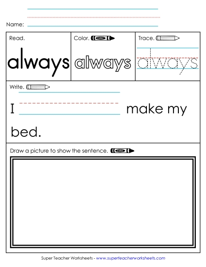 Worksheet 3: Always Worksheet 3: Always