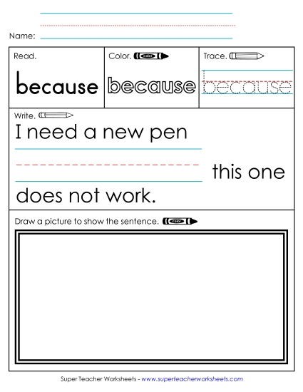 Worksheet 3: Because