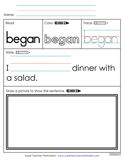 Worksheet 3: Began Worksheet 3: Began