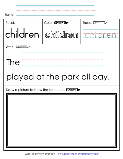 Worksheet 3: Children Worksheet 3: Children