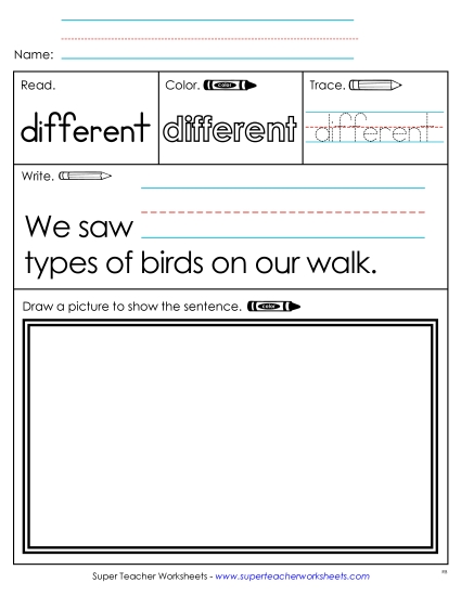 Worksheet 3: Different Worksheet 3: Different