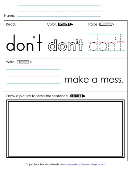 Worksheet 3: Don't
