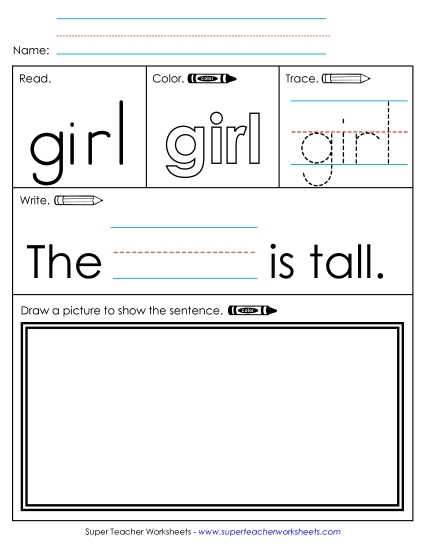 Worksheet 3: Girl Worksheet 3: Girl