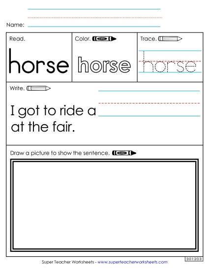 Worksheet 3: Horse Worksheet 3: Horse