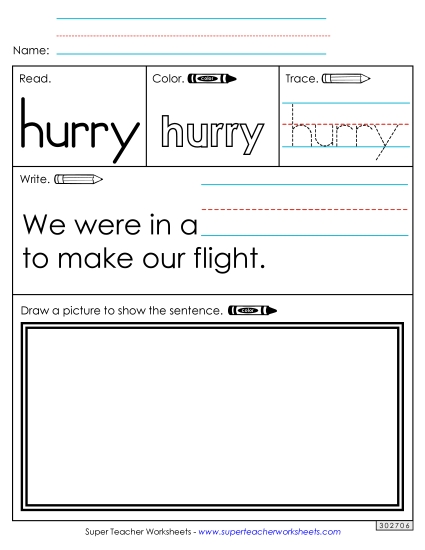 Worksheet 3: Hurry Worksheet 3: Hurry