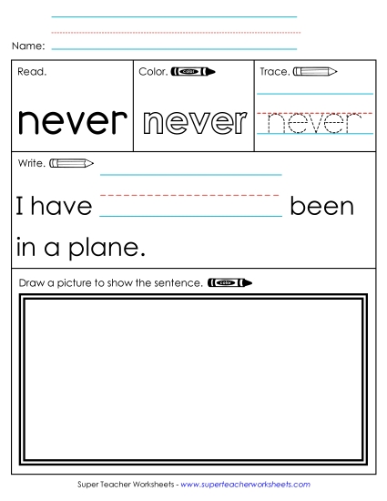 Worksheet 3: Never Worksheet 3: Never