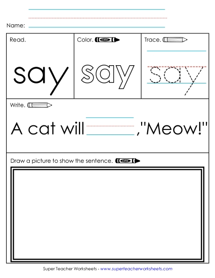 Worksheet 3: Say Worksheet 3: Say