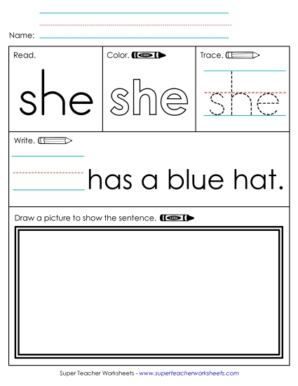 Worksheet 3: She Worksheet 3: She