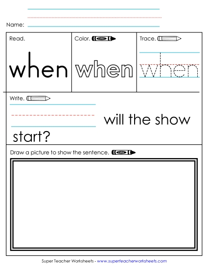 Worksheet 3: When Worksheet 3: When