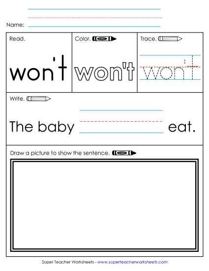 Worksheet 3: Won't Worksheet 3: Won't