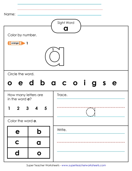 Worksheet 4: A Worksheet 4: A