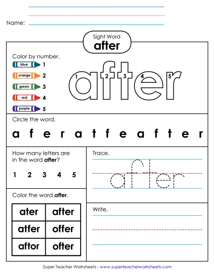 Worksheet 4: After Worksheet 4: After