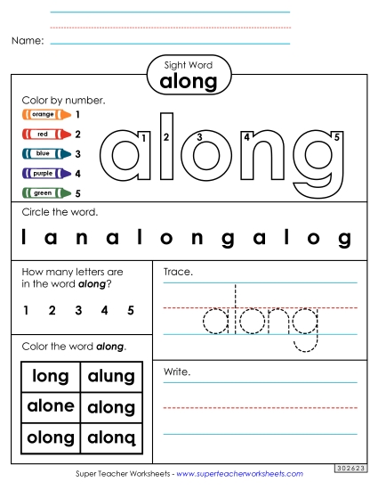 Worksheet 4: Along Worksheet 4: Along