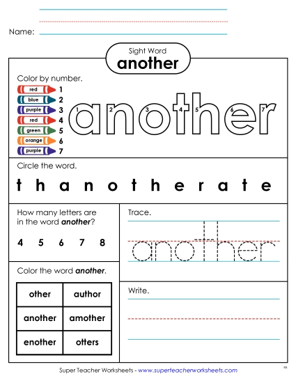 Worksheet 4: Another Worksheet 4: Another