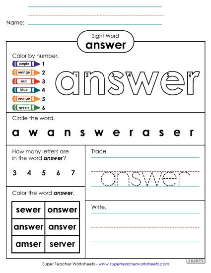 Worksheet 4: Answer Worksheet 4: Answer